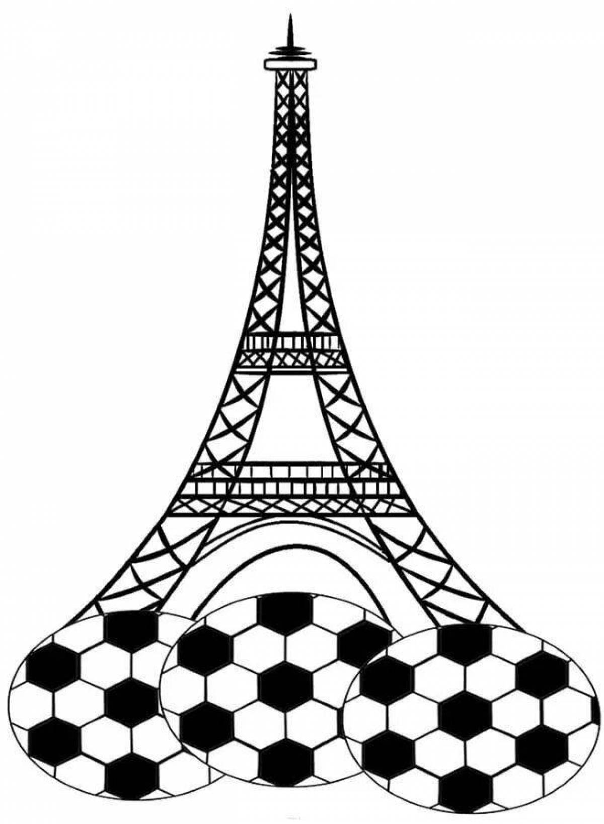 Coloring page majestic eiffel tower