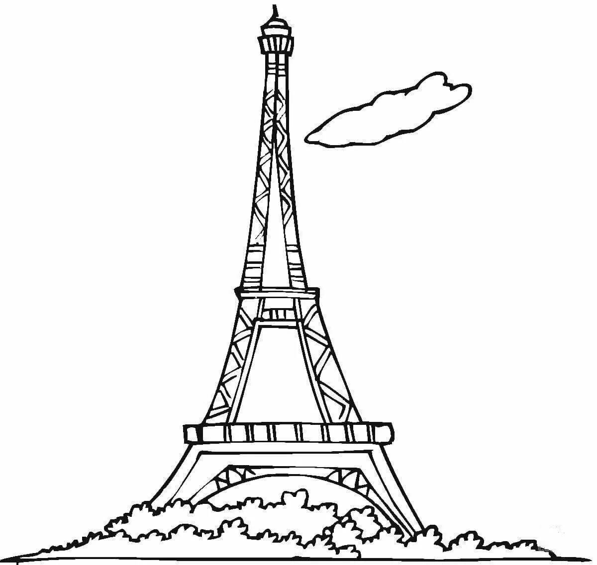 Exquisite eiffel tower coloring book