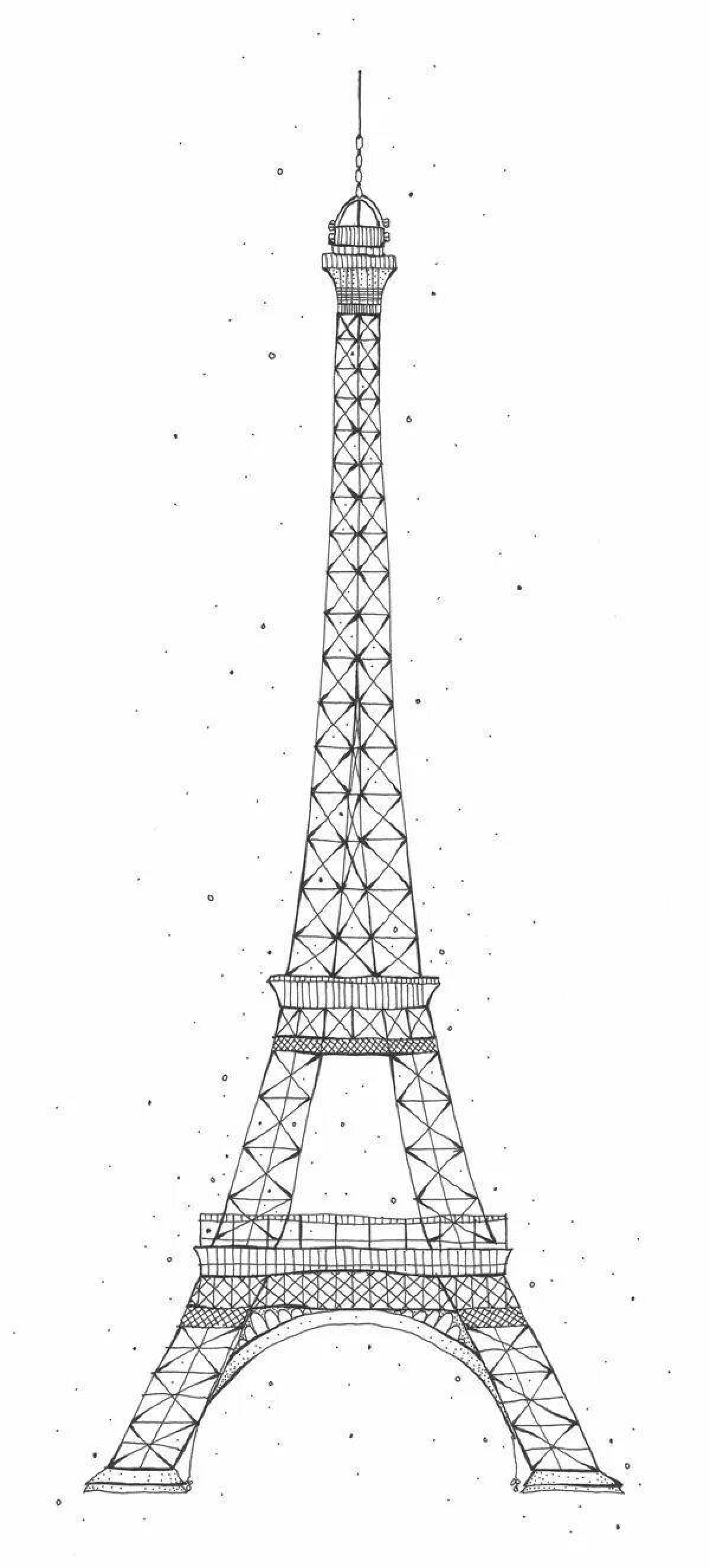 Exciting eiffel tower coloring book