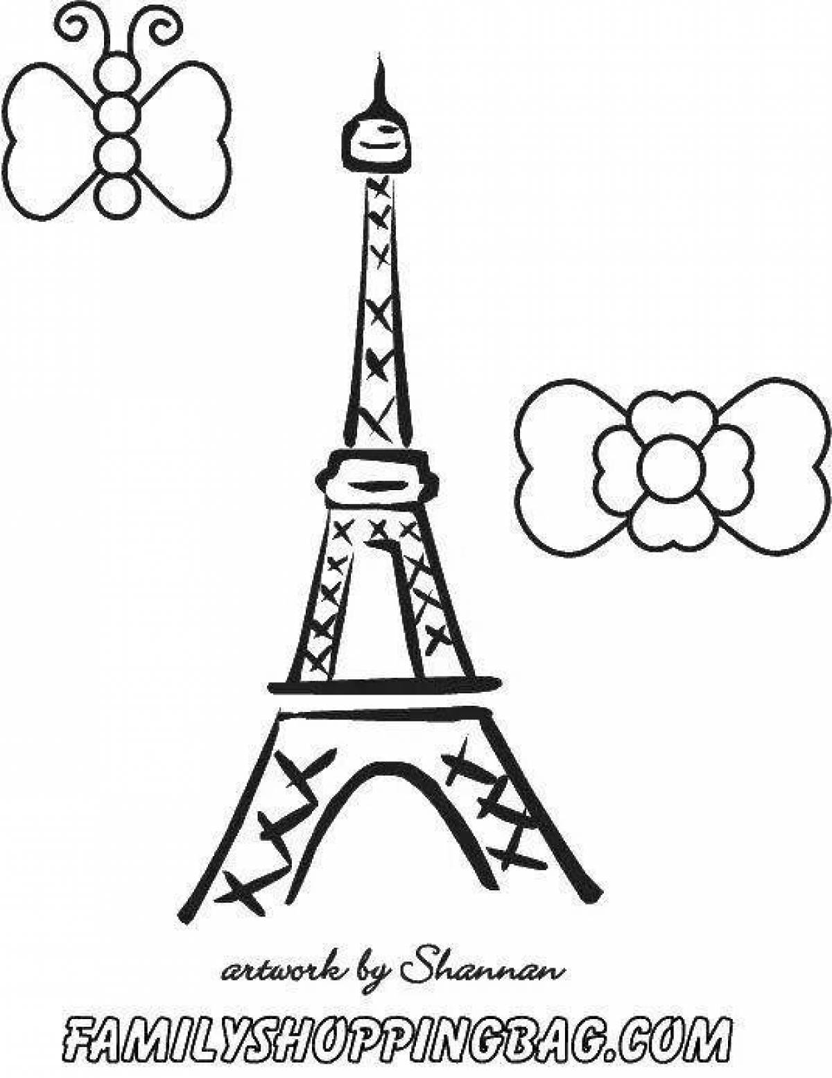 Royal eiffel tower coloring page
