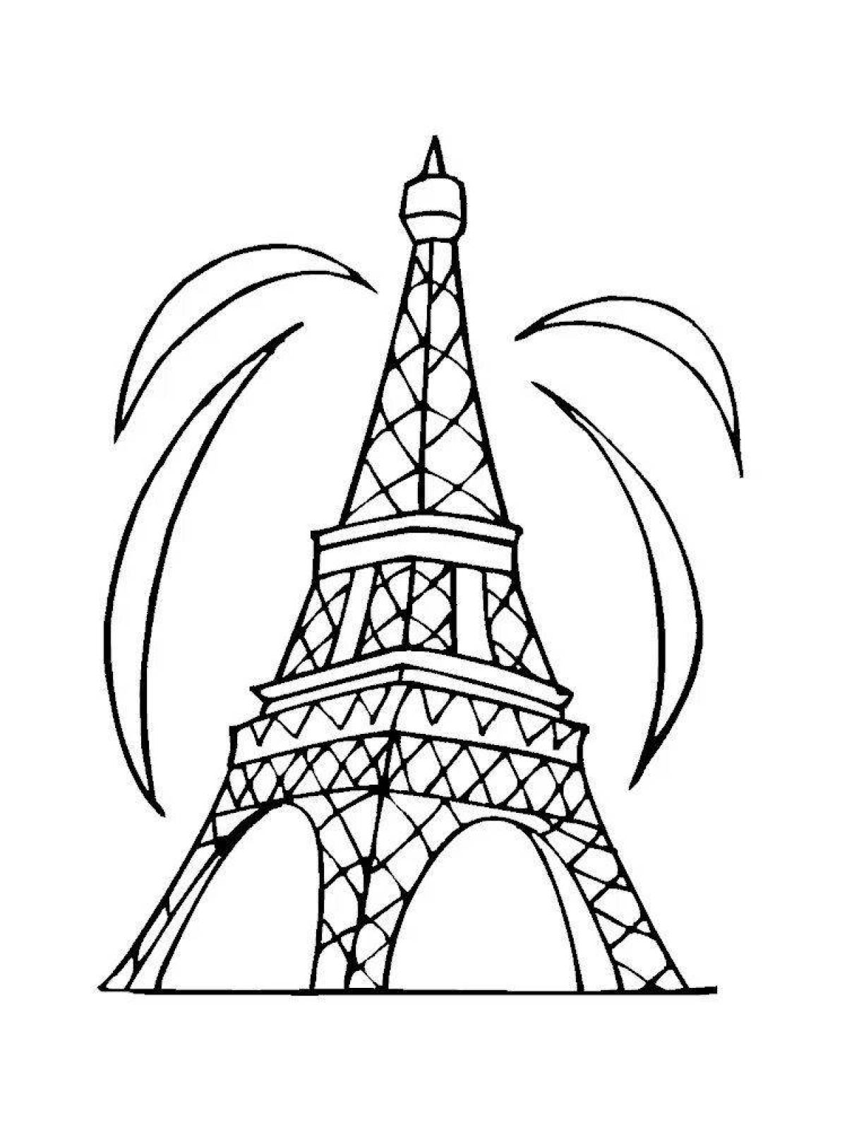 Great eiffel tower coloring page