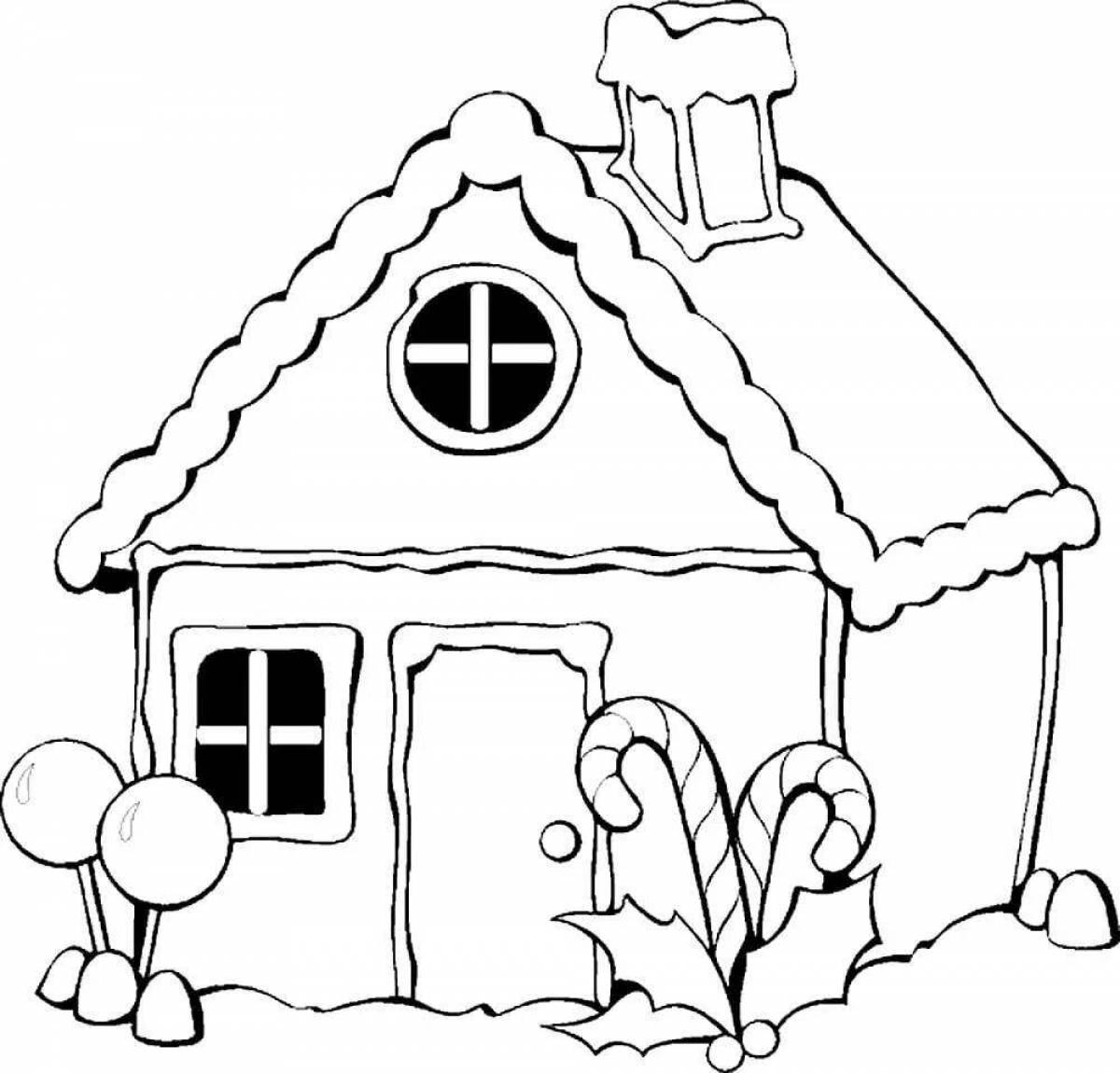 Coloring book luxury Christmas house
