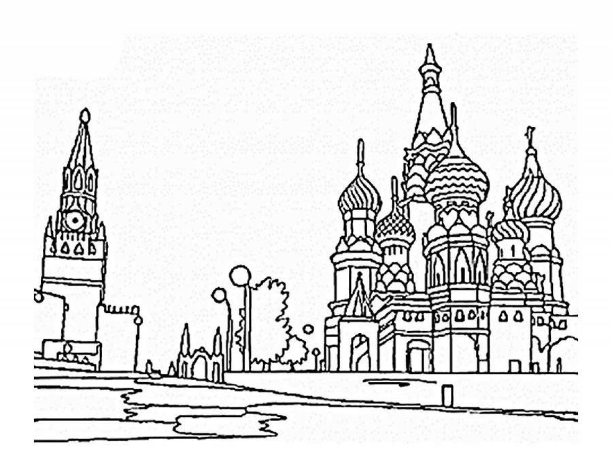 Coloring big moscow kremlin