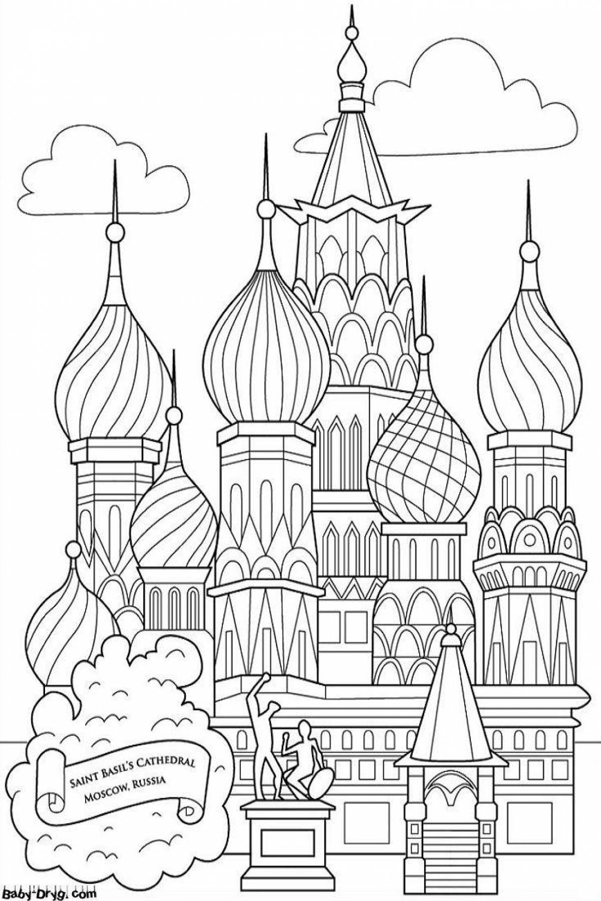 Coloring page luxury moscow kremlin