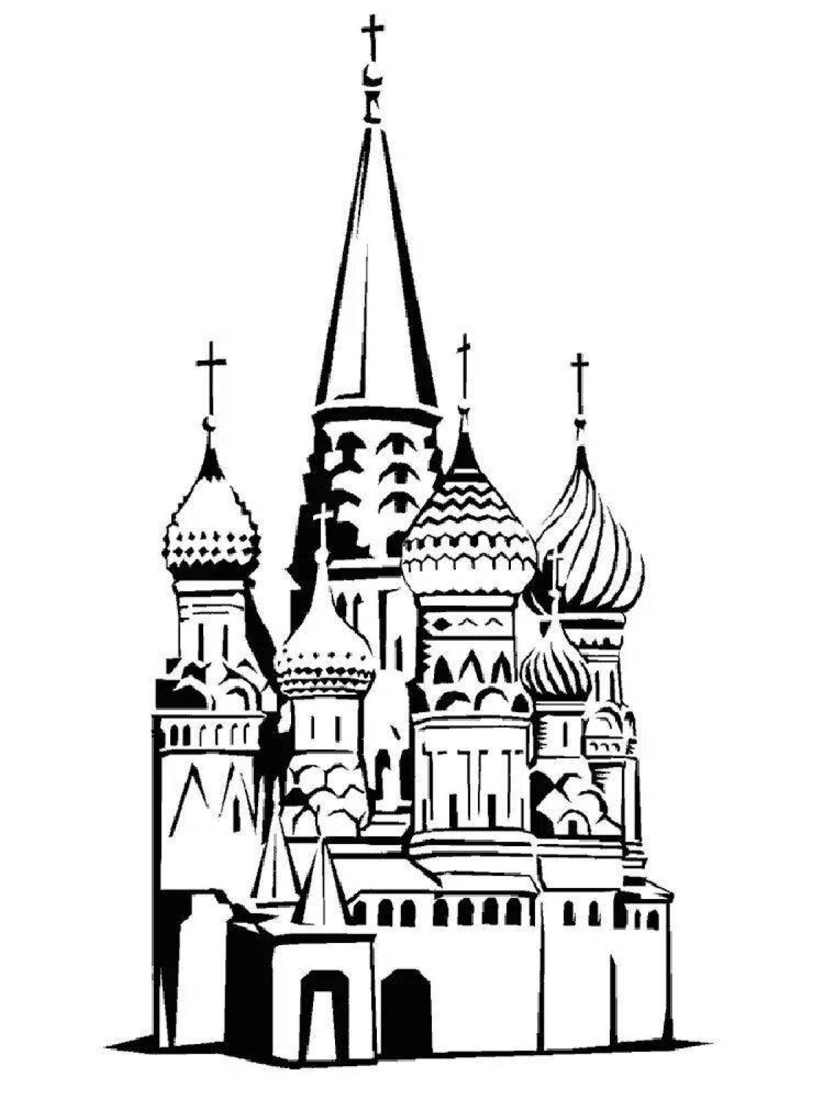Coloring page grandiose moscow kremlin