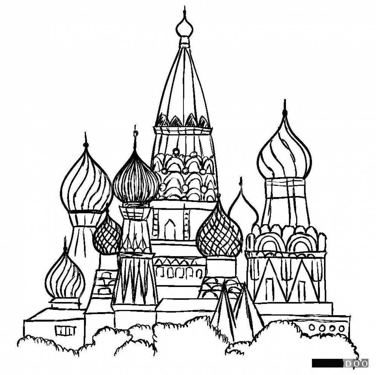 Glowing Moscow Kremlin coloring page