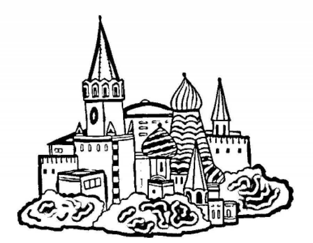 Glittering Moscow Kremlin coloring page