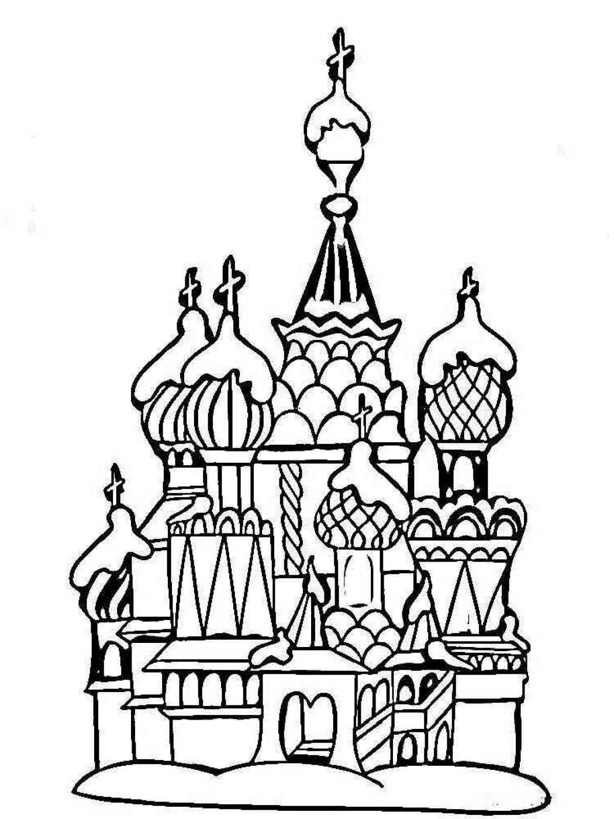 Coloring page dazzling Moscow Kremlin