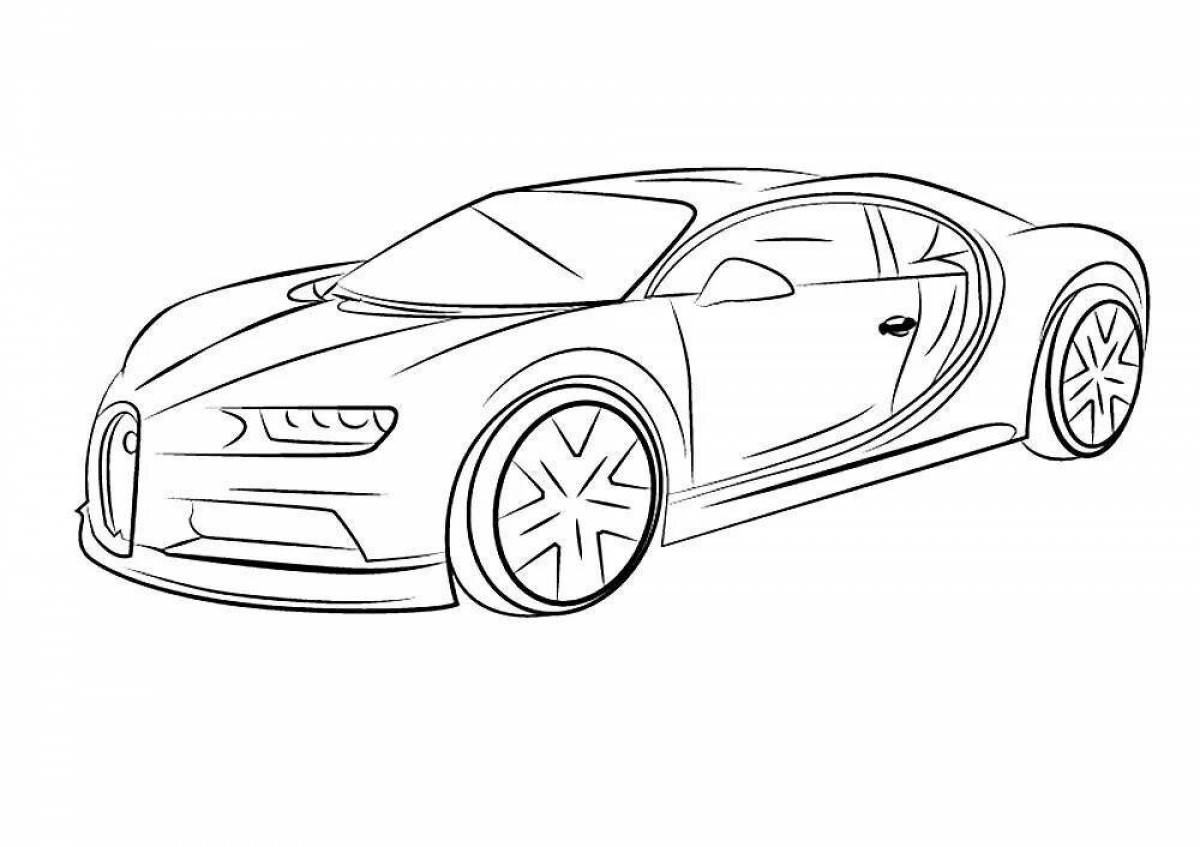 Нарисовать машину bugatti