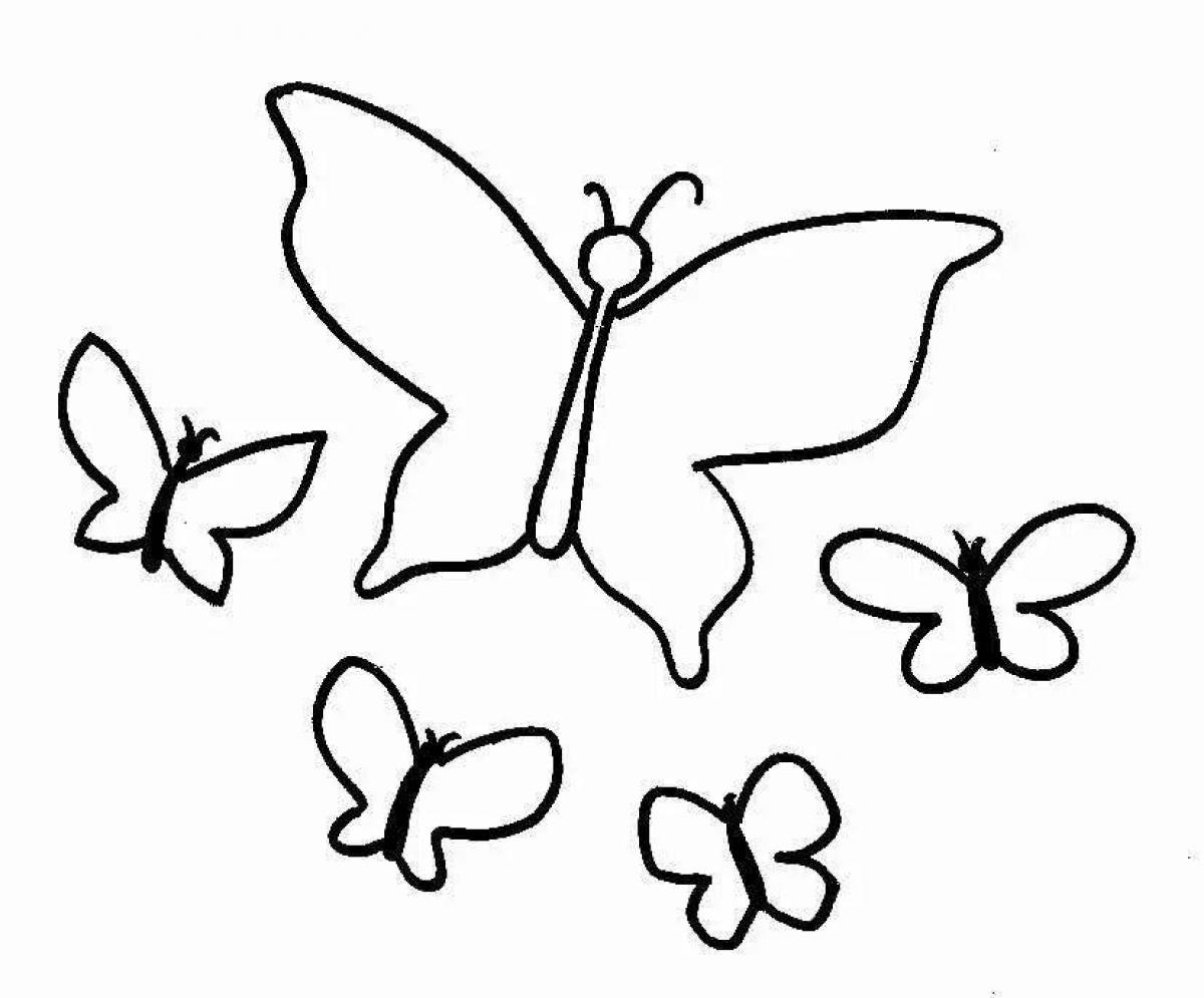 Бабочка рисунок для детей трафарет