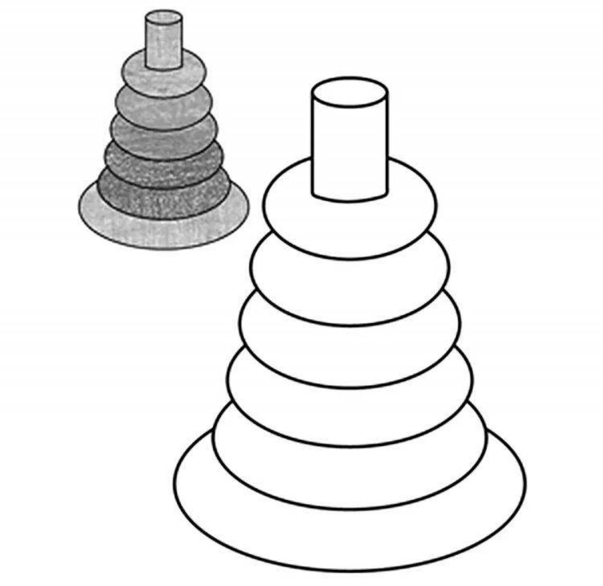 Пирамидка картинка для детей раскраска