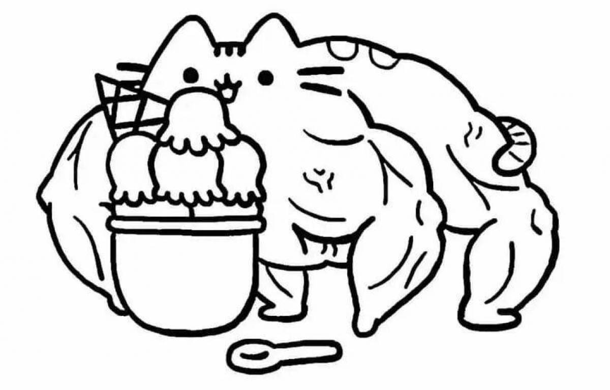 Раскраска котик Пушин