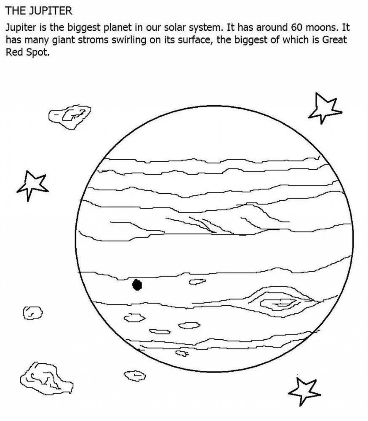 Юпитер раскраска для детей
