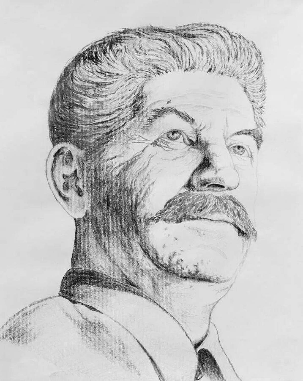 Сталин Иосиф Виссарионович портрет карандашом