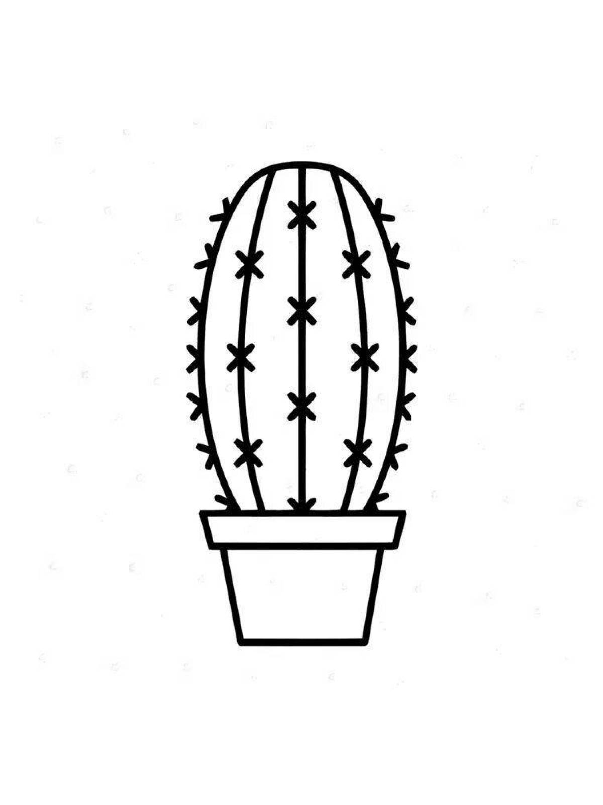 Кактус раскраска для детей