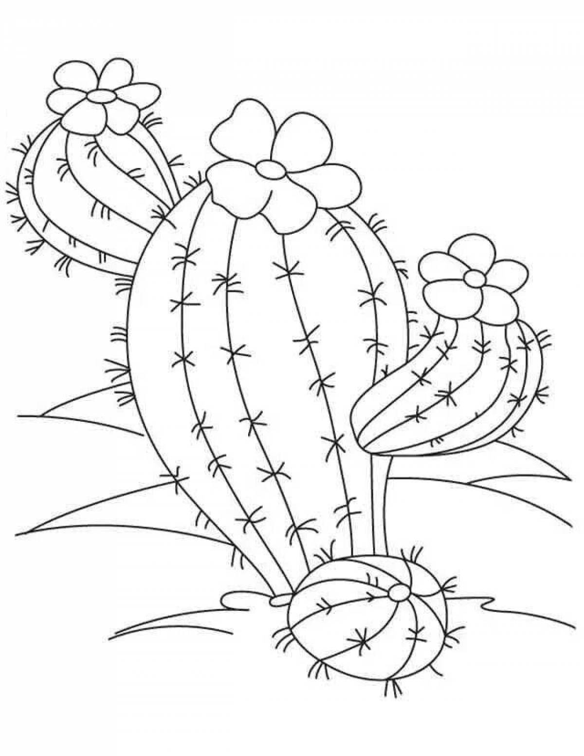 Кактус рисунок для детей раскраска