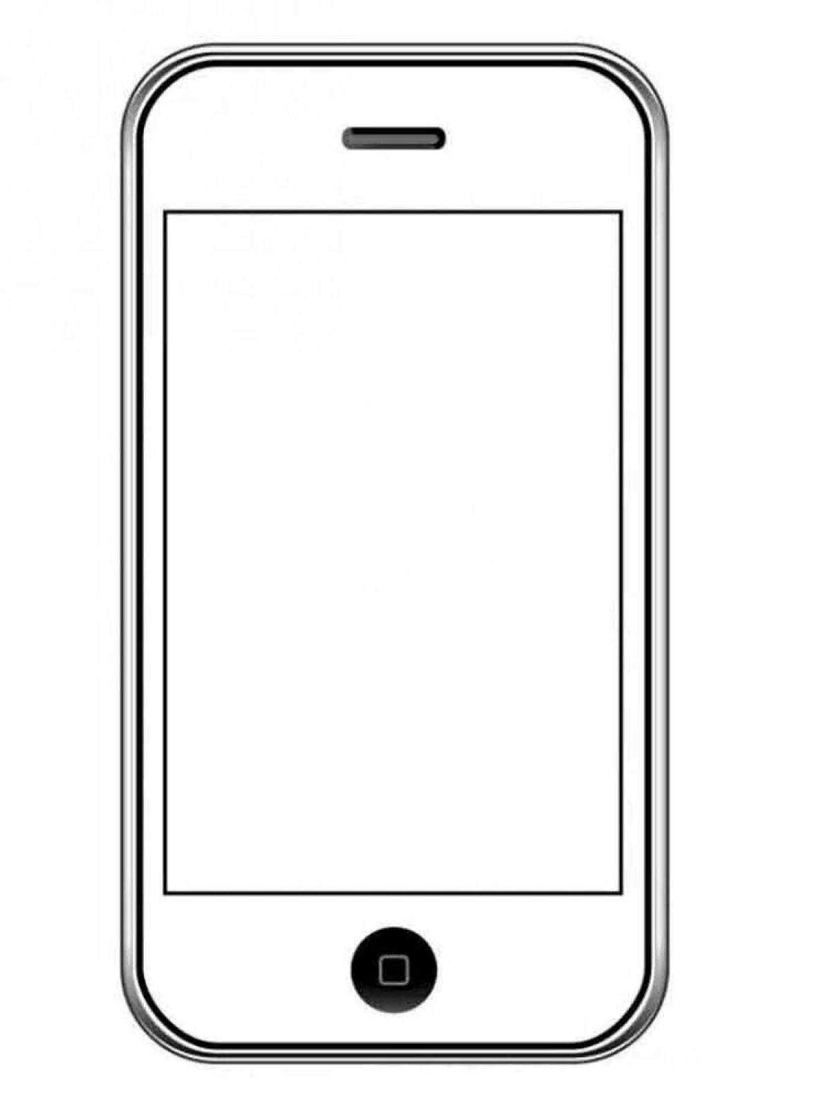 Awesome mobile phone coloring page