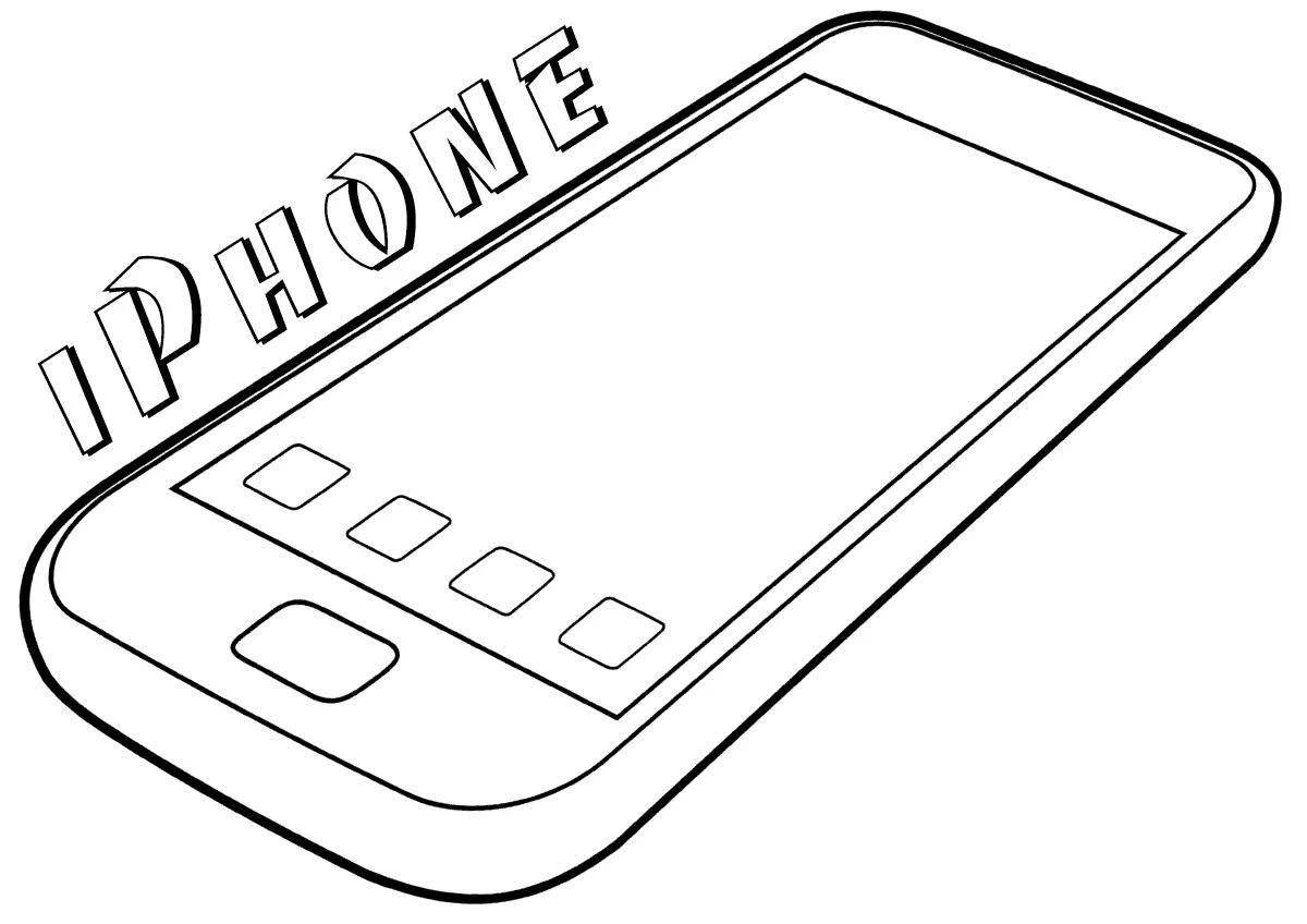 Attractive mobile phone coloring page