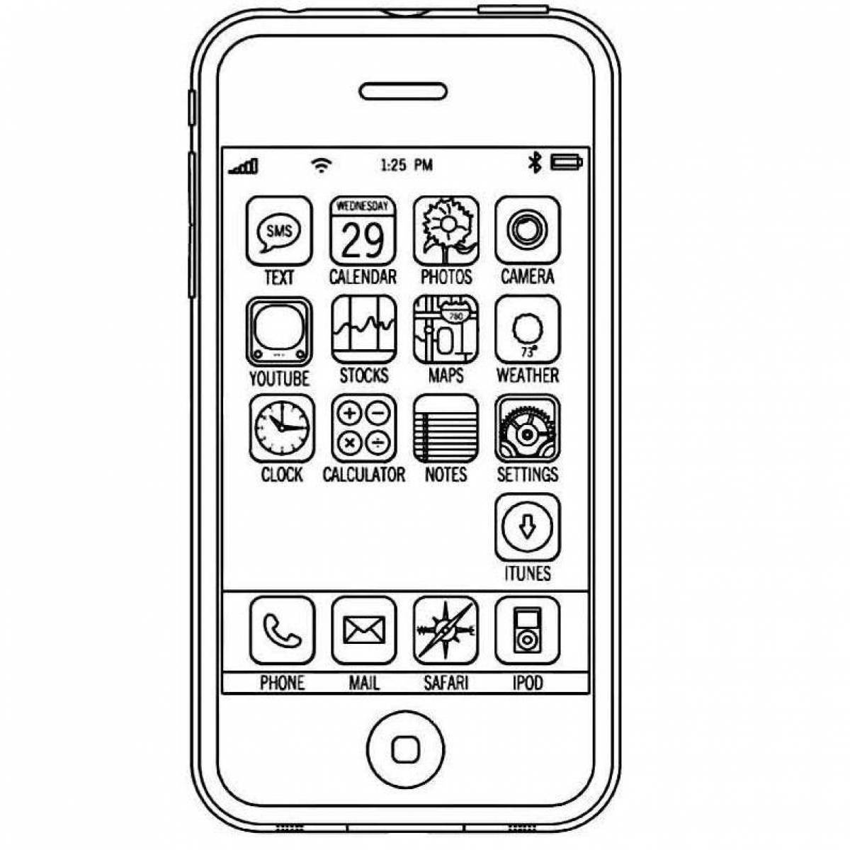 Impressive mobile phone coloring page