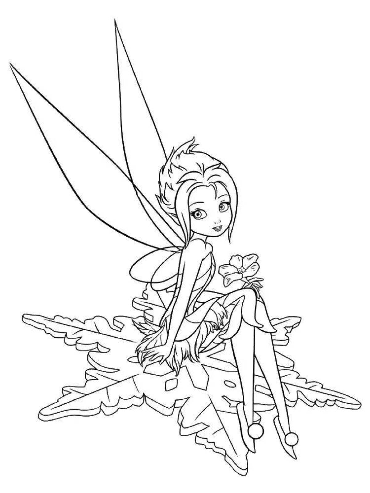 Joyful coloring fairy din