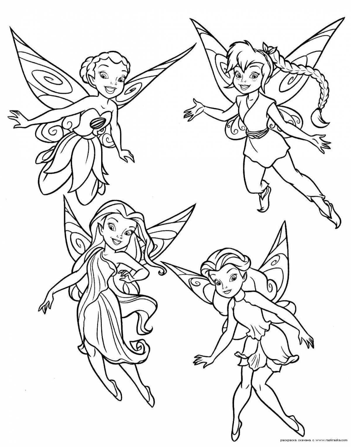 Shining coloring fairy din
