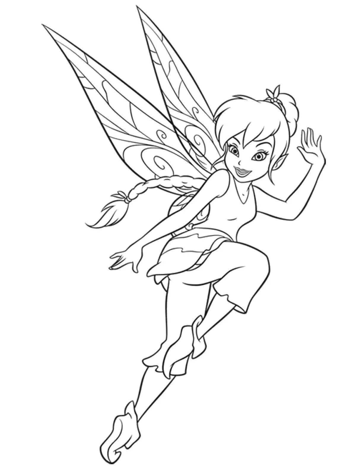 Serene coloring fairy din