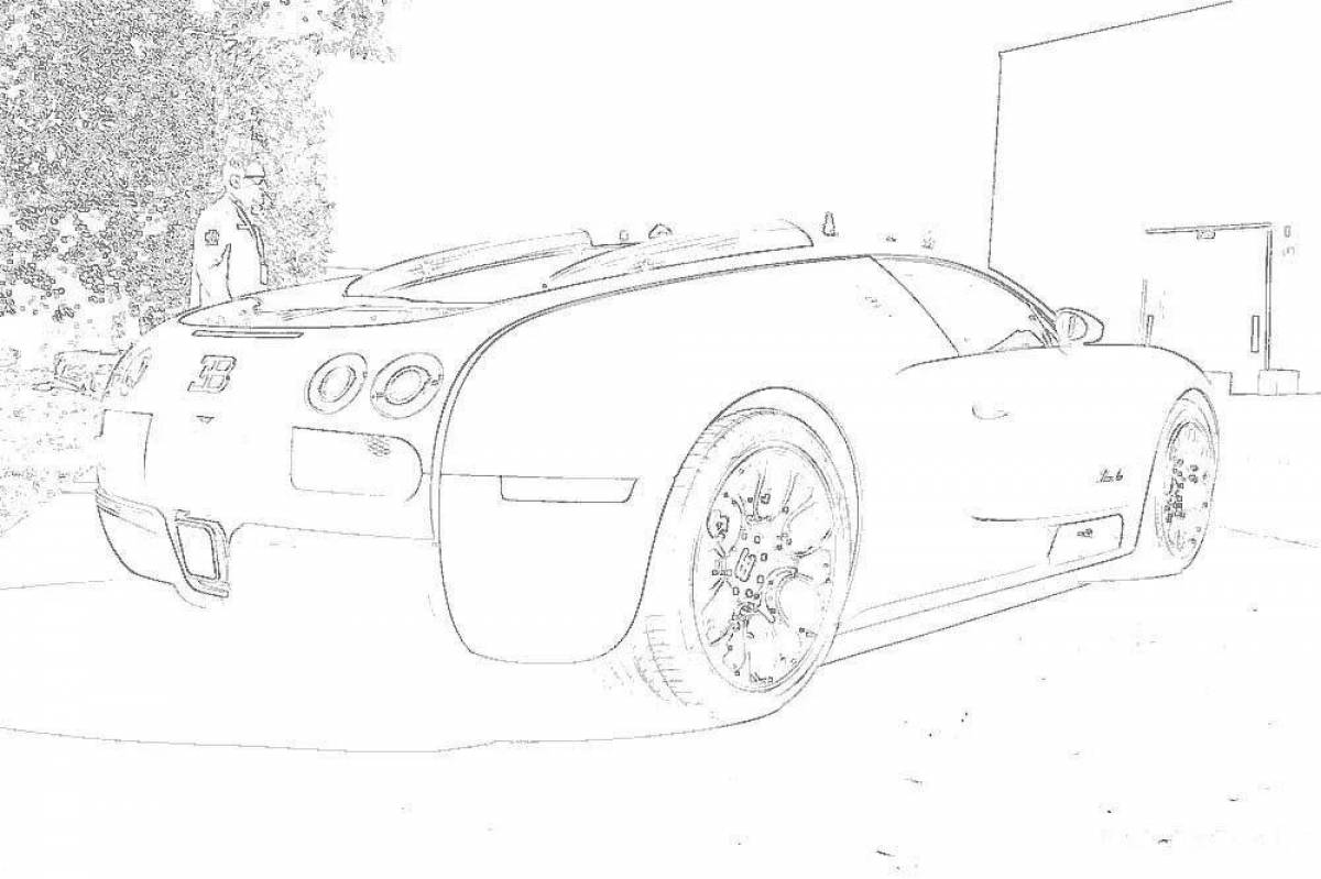 Bugatti fine car coloring page