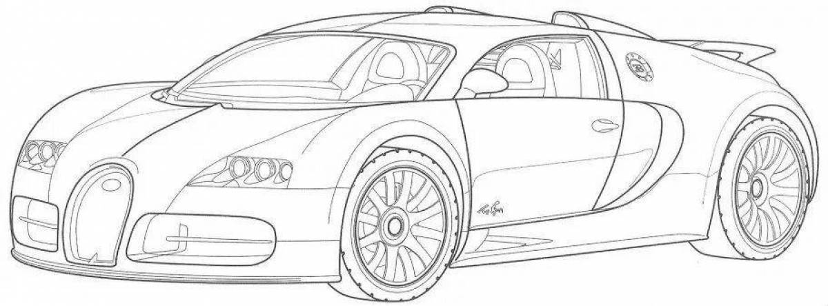 Bugatti luxury car coloring page