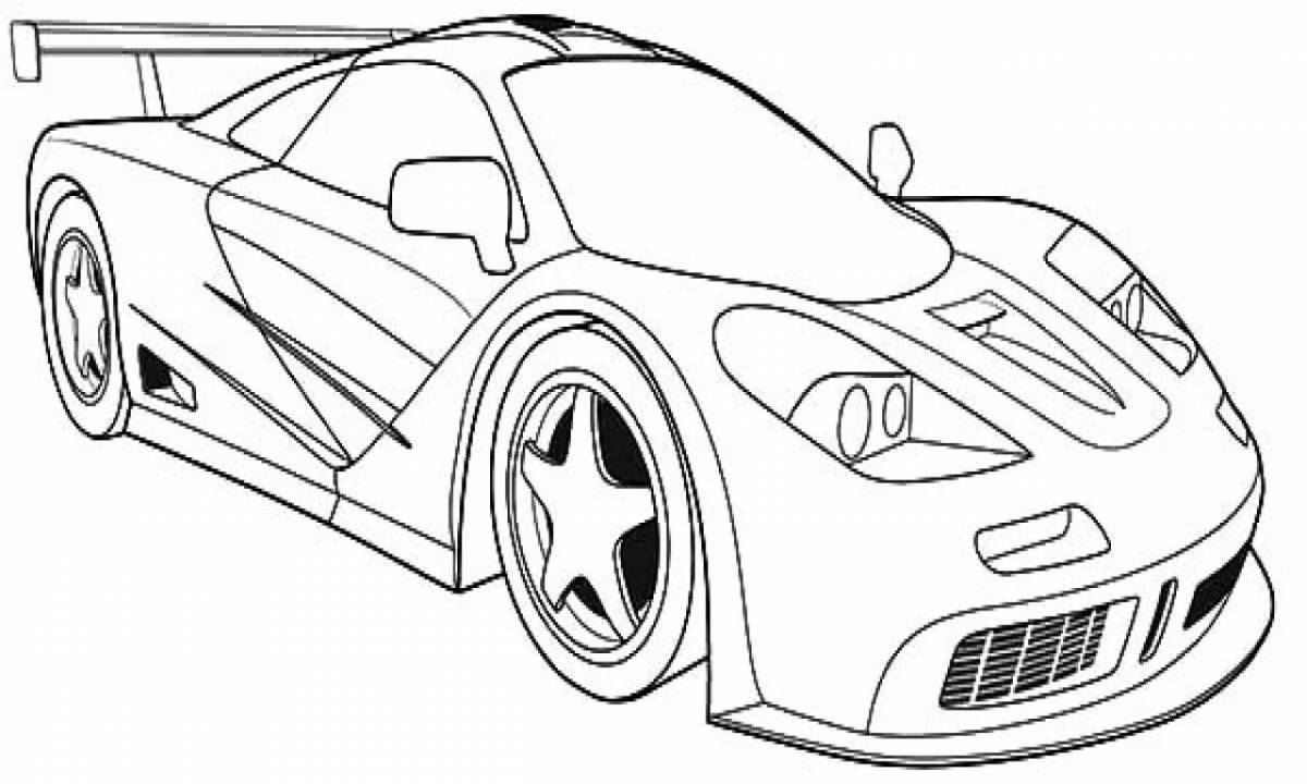 Coloring page with amazing bugatti car