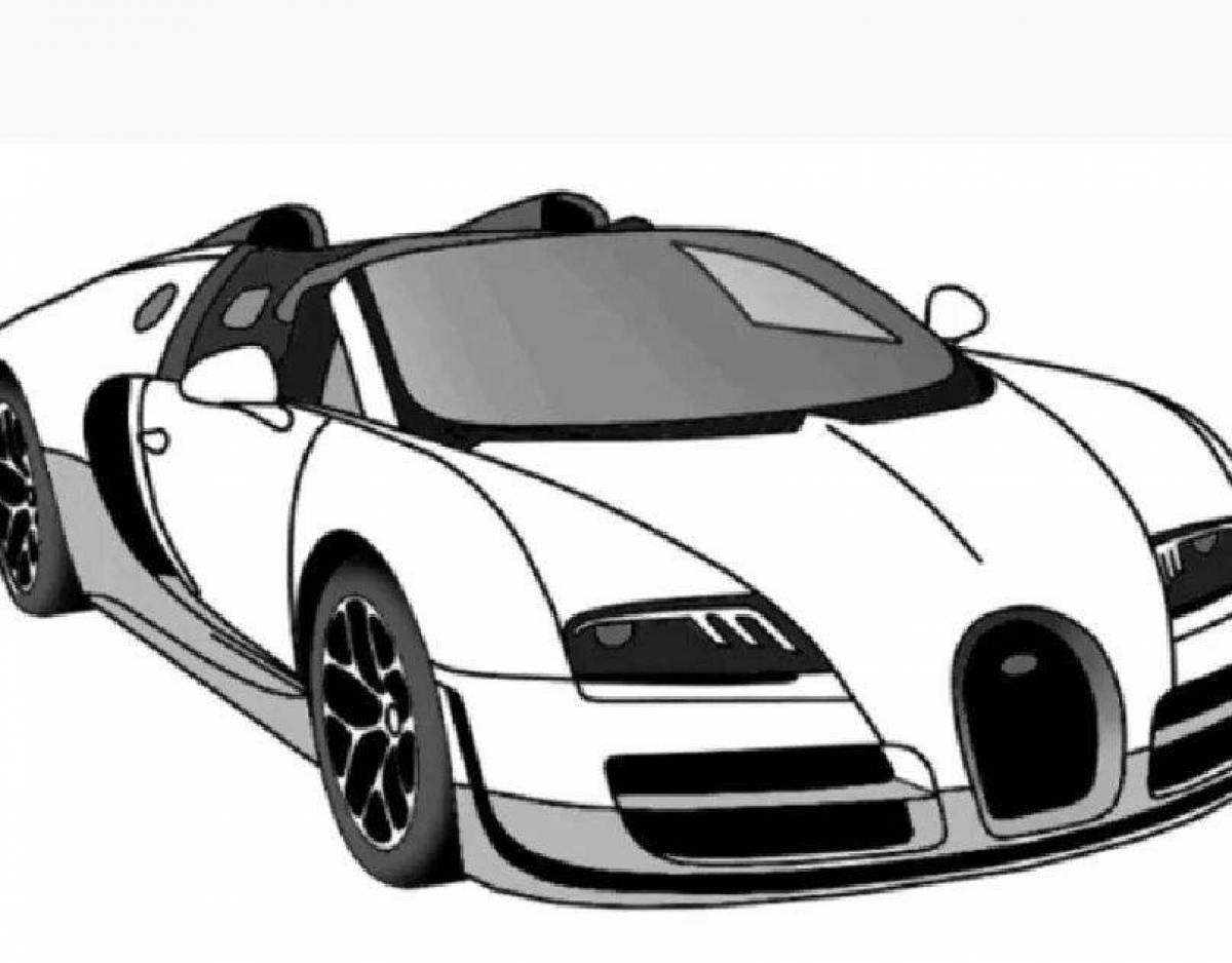 Bugatti elegant car coloring page