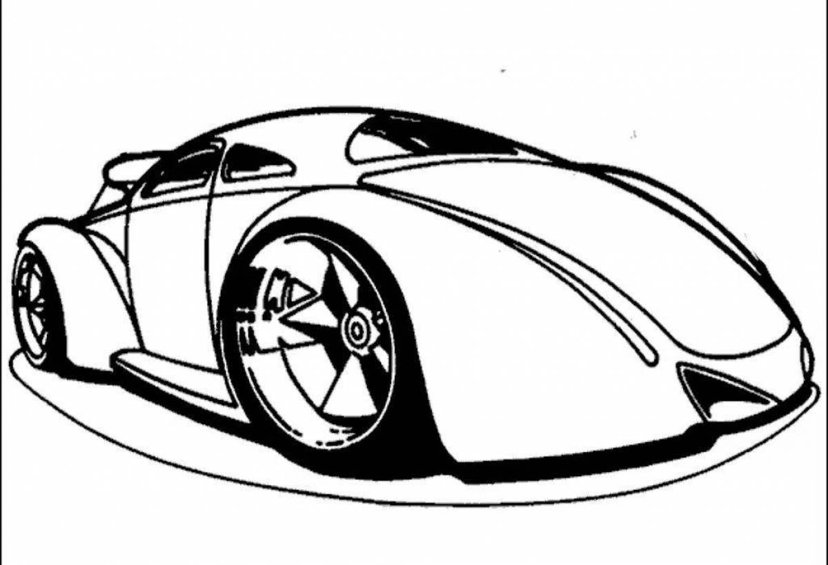 Раскраска ослепительный автомобиль bugatti