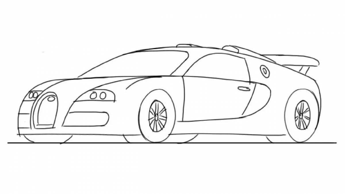 Bugatti fine car coloring page