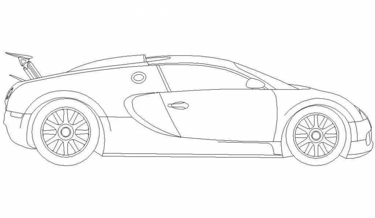 Bugatti stylish car coloring page