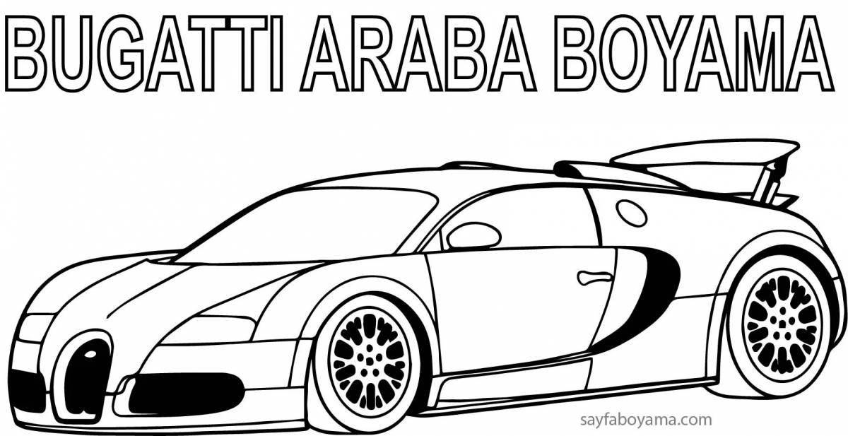 Великодушный автомобиль bugatti coloring page
