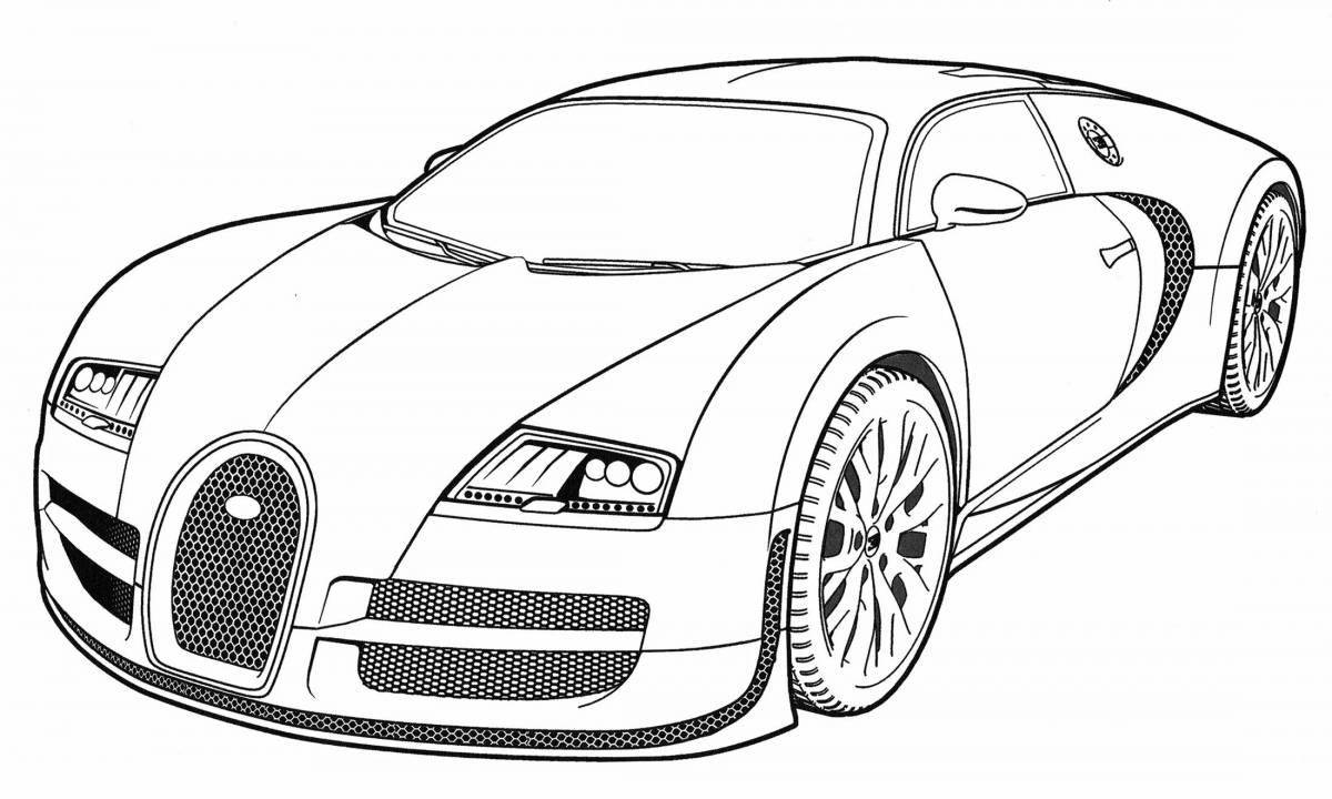 Impressive car bugatti coloring page