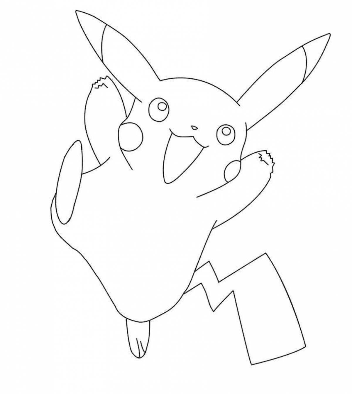 Playful coloring anime pikachu