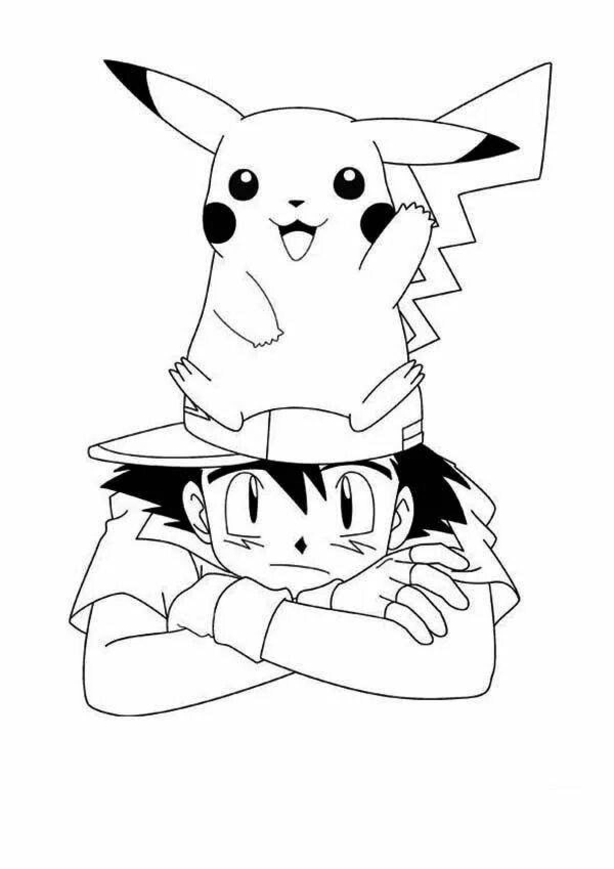 Exquisite pikachu anime coloring book