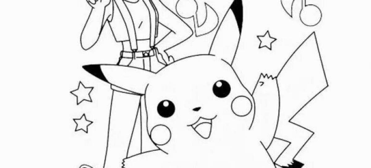 Dazzling coloring anime pikachu