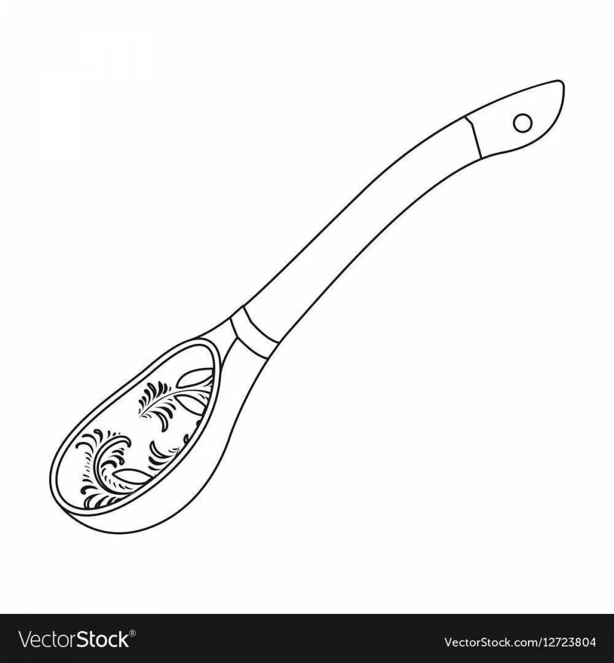 Delightful Khokhloma spoon coloring book