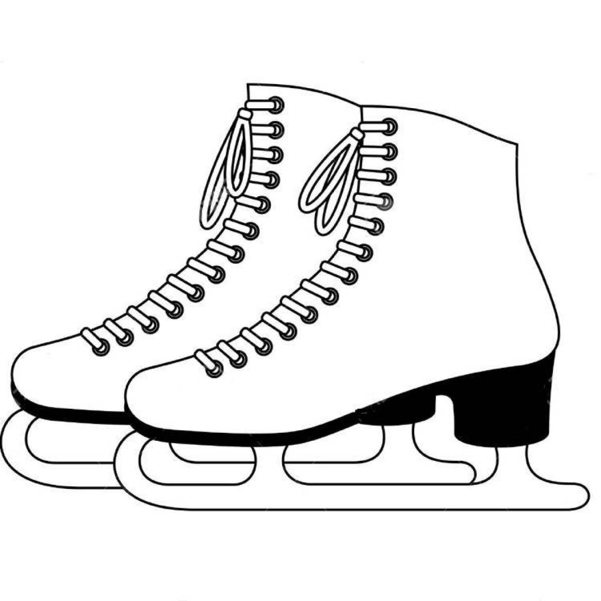 Playful figure skate coloring page