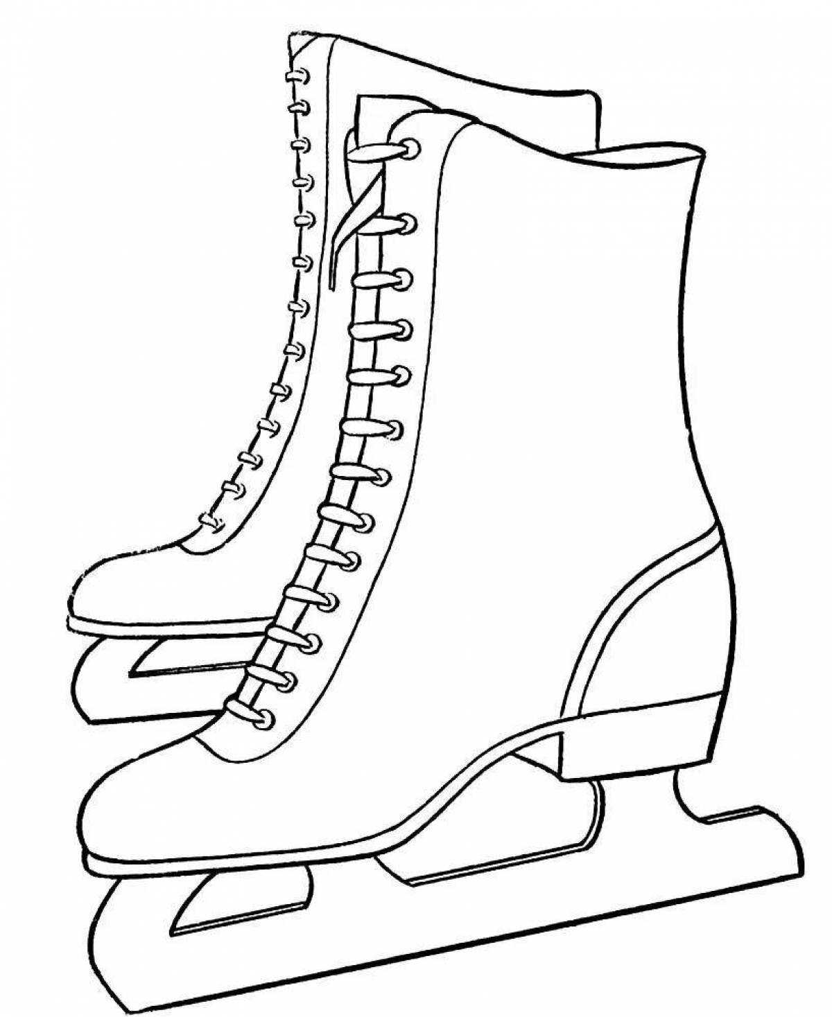 Amazing figure skates coloring page