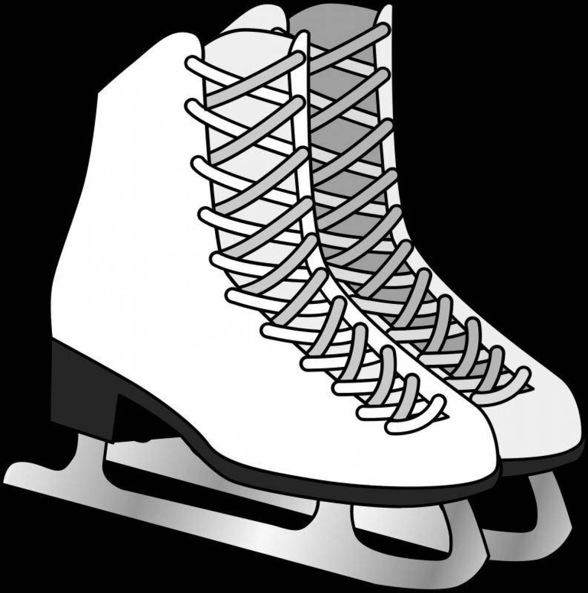 Cute figure skates coloring page