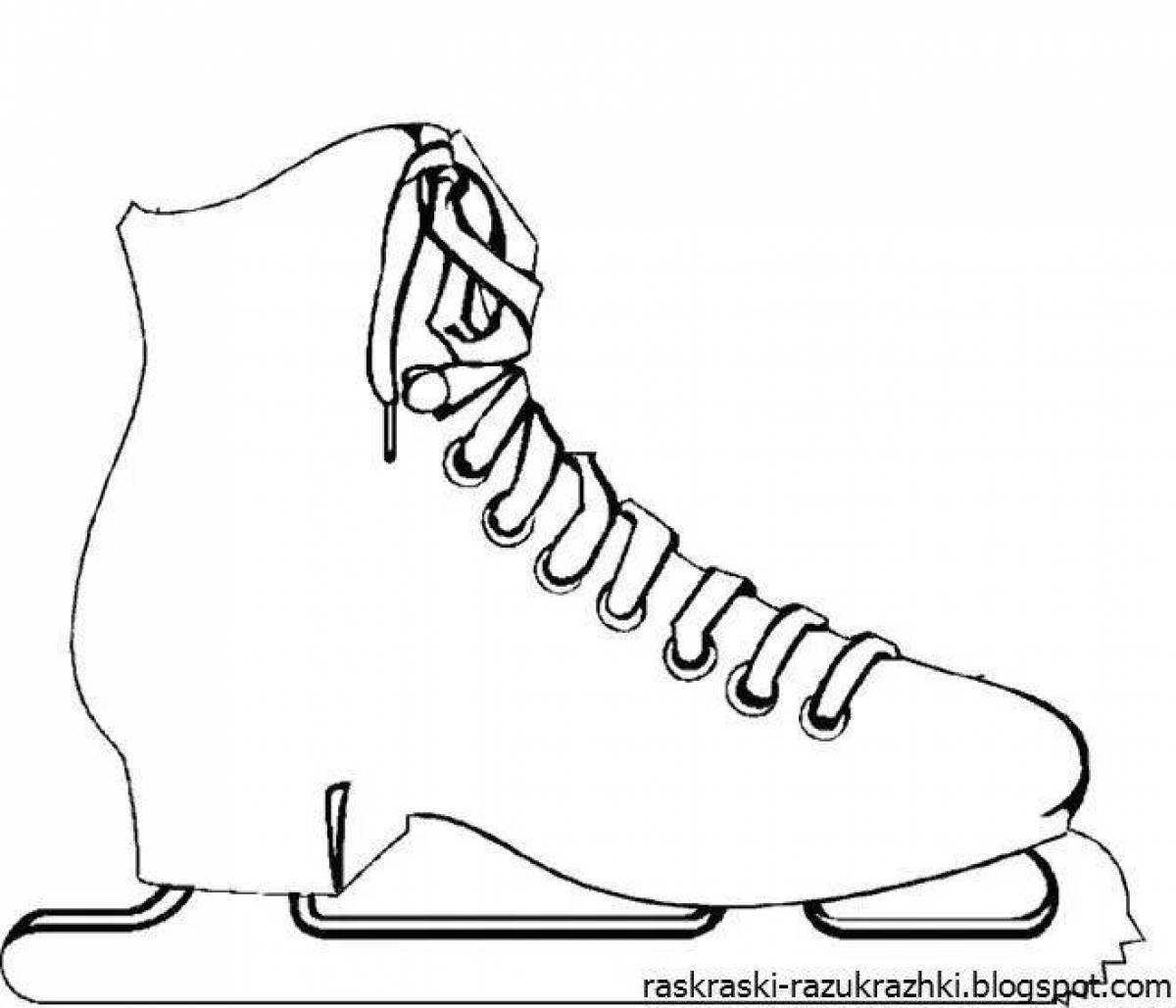 Colourful figure skates coloring page