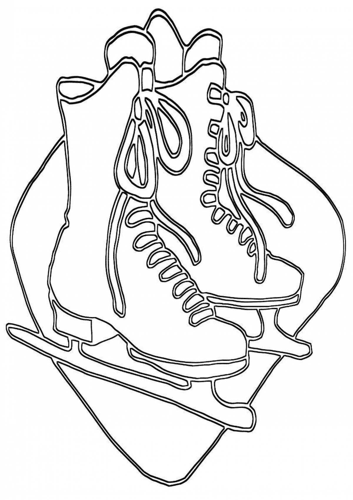 Coloring figure skates with bright colors