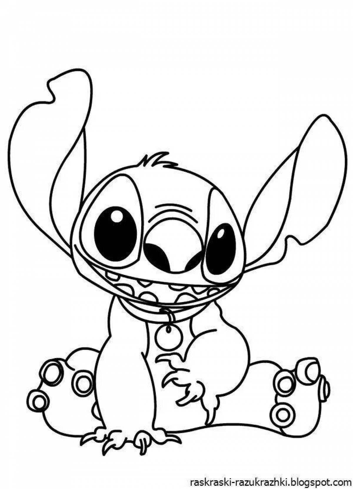 Lovely coloring cute stitch