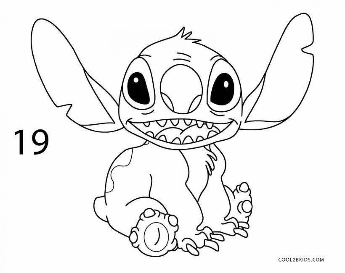 Shiny coloring cute stitch