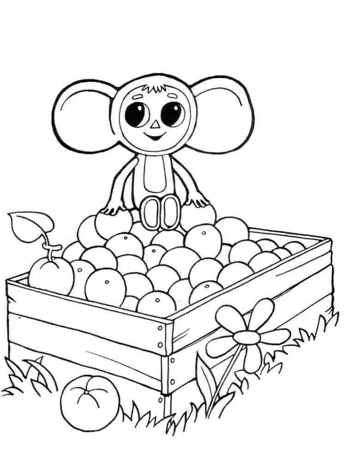 Coloring page charming cheburashka