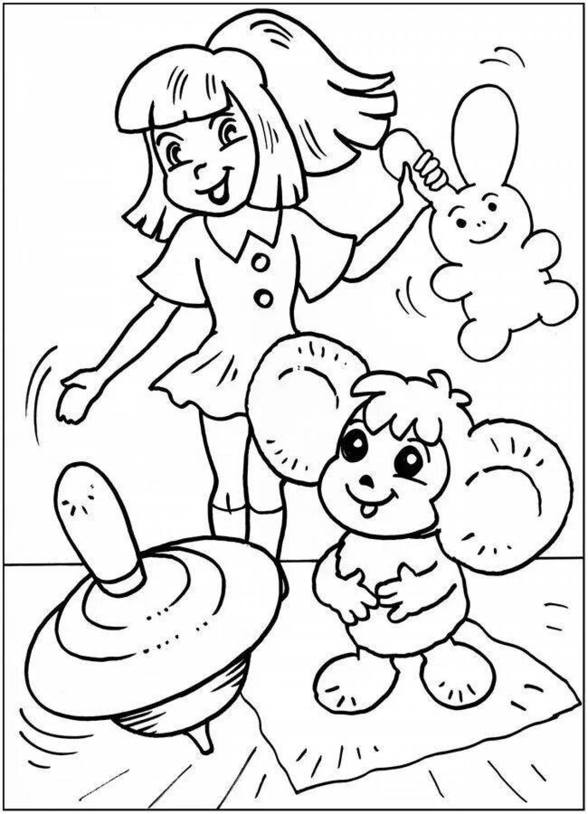 Coloring page glamorous cheburashka
