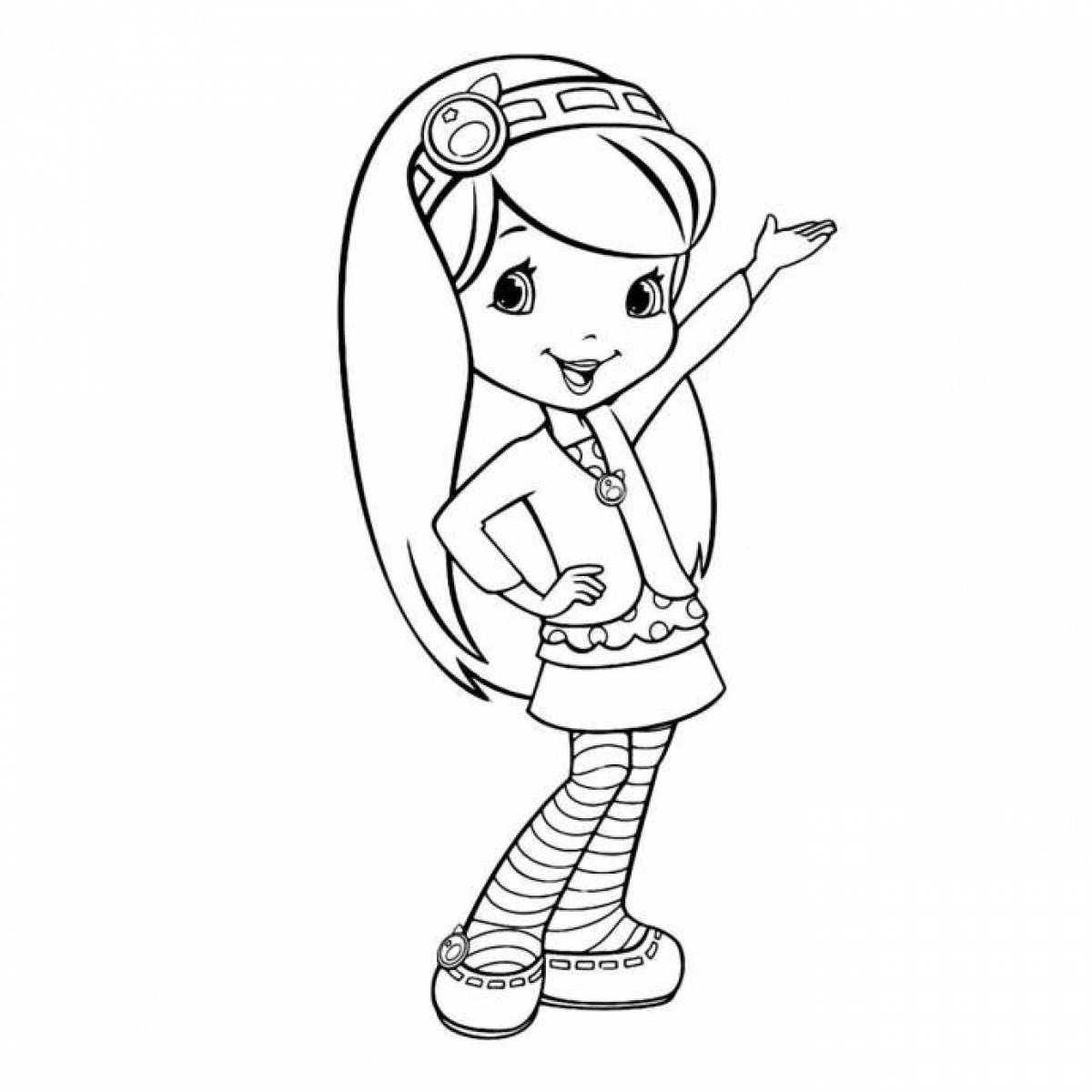 Fun coloring page turn on for children