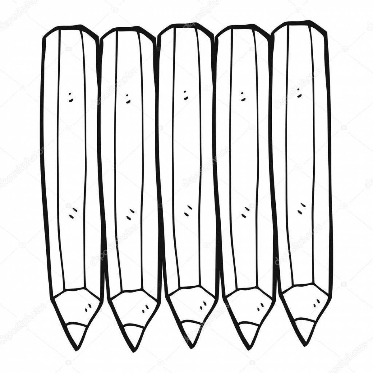 Charming pencils roux coloring page